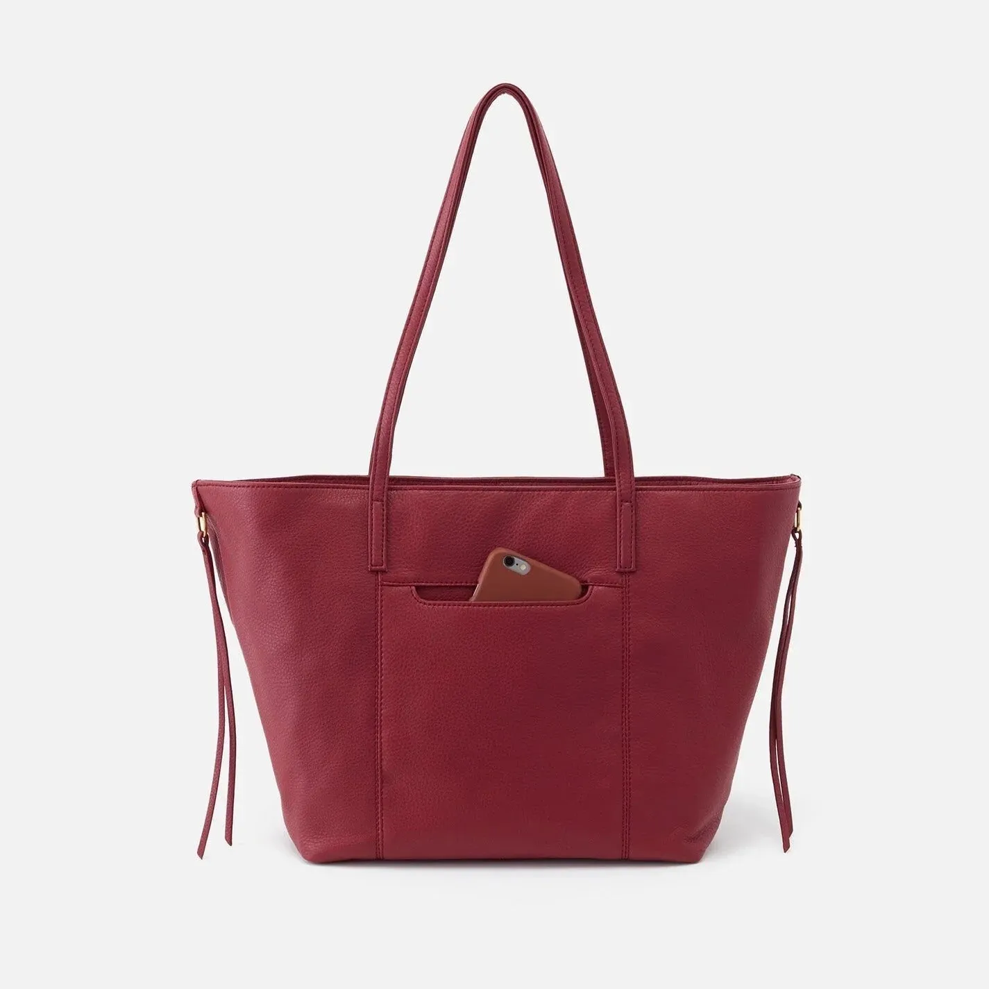 HOBO KINGSTON LEATHER TOTE BAG IN SANGRIA