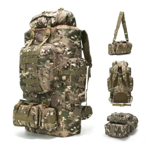 HongXingHai 100L Camping Hiking Backpack,Molle military Tactical rucksack backpack,Waterproof Lightweight Hiking Backpack (CP Camo)