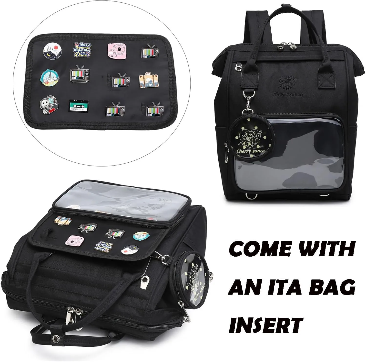 Ita Bag Pin Kawaii Cute Display Mommy Backpack for School Anime Cosplay with Insert