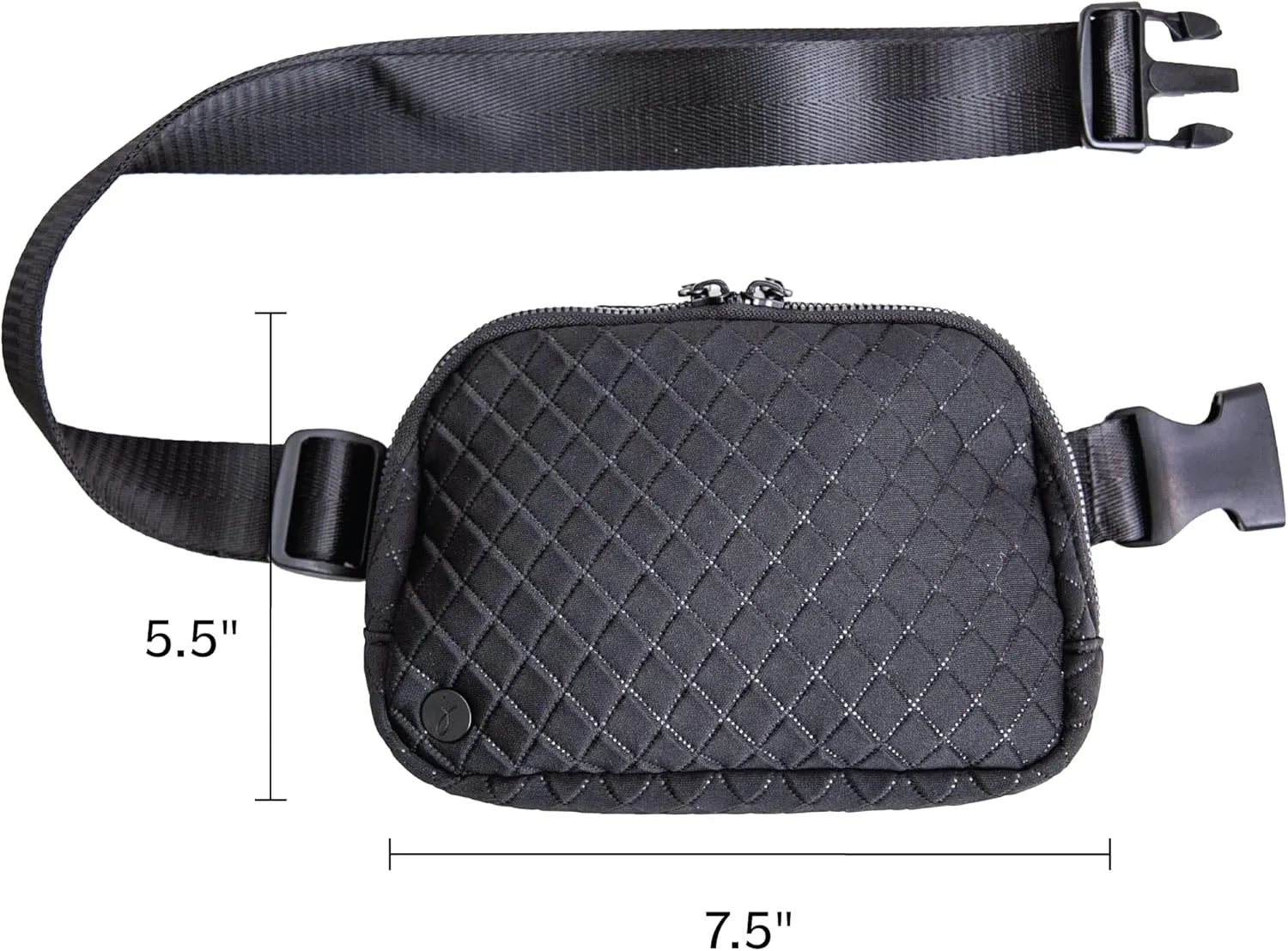 Jadyn Belt Bag, Casual Crossbody and Belt Fanny Pack for Women and Men, Adjustable Strap, Multiple Pockets, Durable Material (Diamond Black)