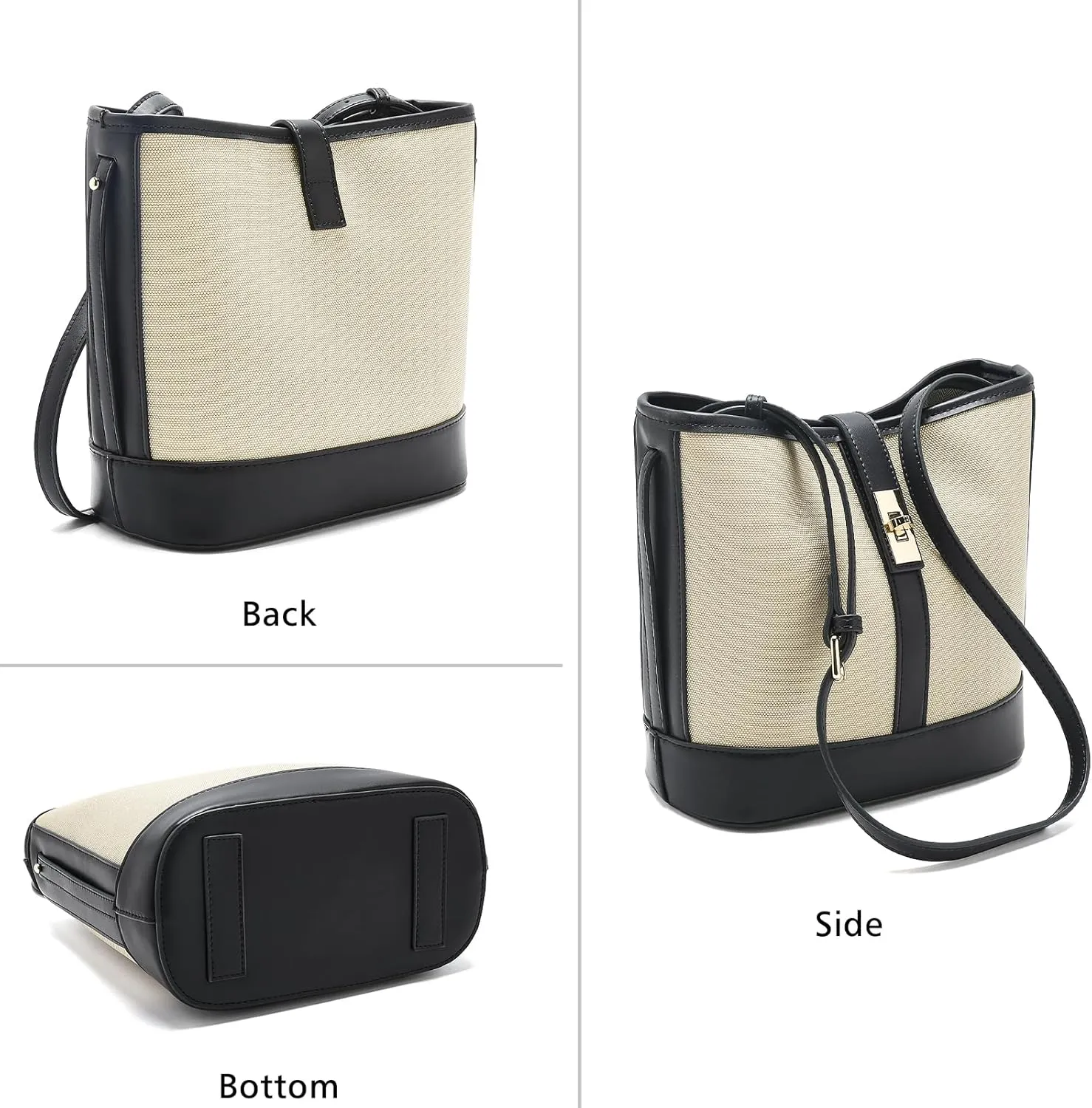 LAORENTOU Cowhide Leather Women Crossbody Bag Purse Tote Style Handbags Trendy for Ladies