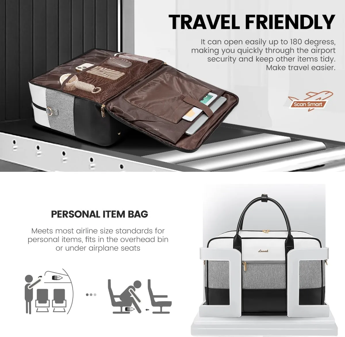 LOVEVOOK Weekender Travel Duffel Bag, Personal Item Duffle Bags for Women with Laptop Compartment, Overnight Bag with Toiletry Bag, Yoga Gym Bag with Wet Pocket, Hospital Bag for Labor and Delivery