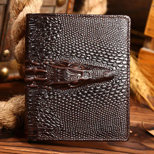 Luxury CrocTex Cowhide Clutch Wallet