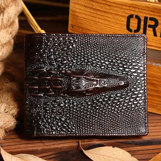 Luxury CrocTex Cowhide Clutch Wallet