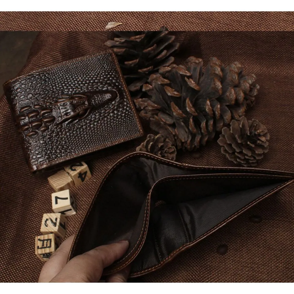 Luxury CrocTex Cowhide Clutch Wallet
