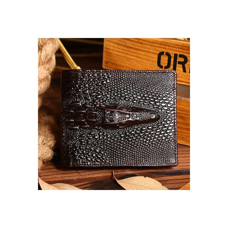 Luxury CrocTex Cowhide Clutch Wallet