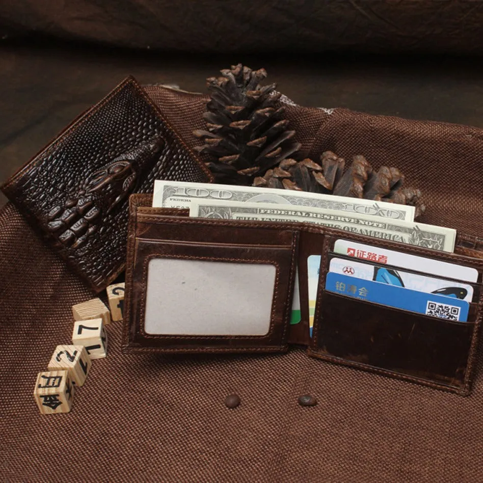 Luxury CrocTex Cowhide Clutch Wallet