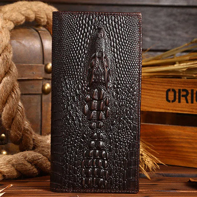 Luxury CrocTex Cowhide Clutch Wallet