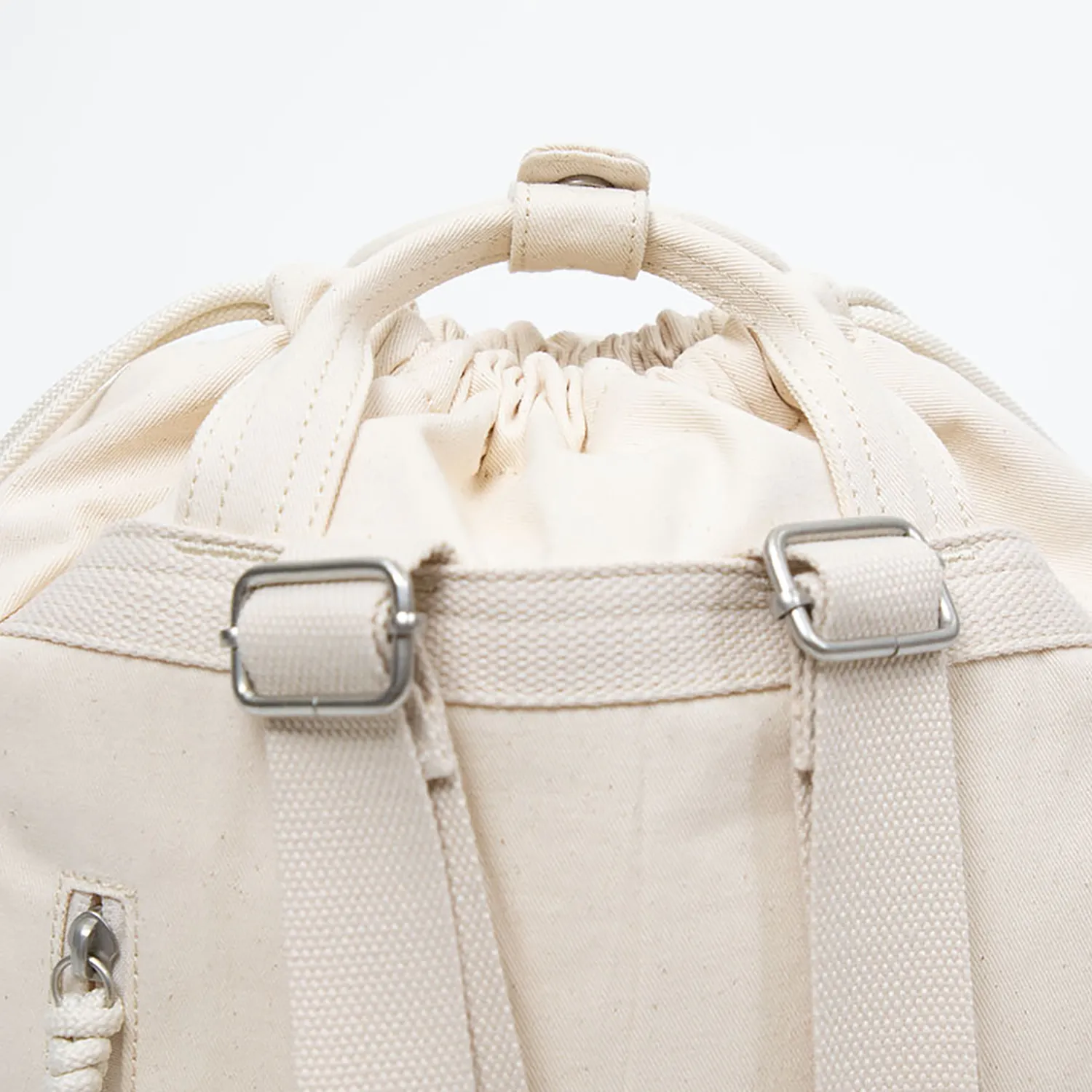 Macaroon Mini Drawstring Organic Cotton Series Beige Backpack