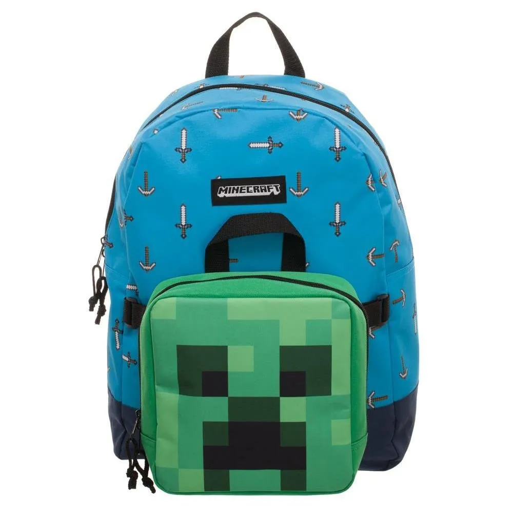 Minecraft Backpack w/ Detachable Lunchbox