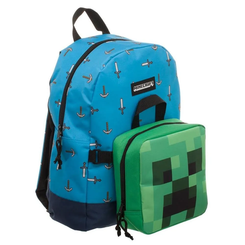 Minecraft Backpack w/ Detachable Lunchbox