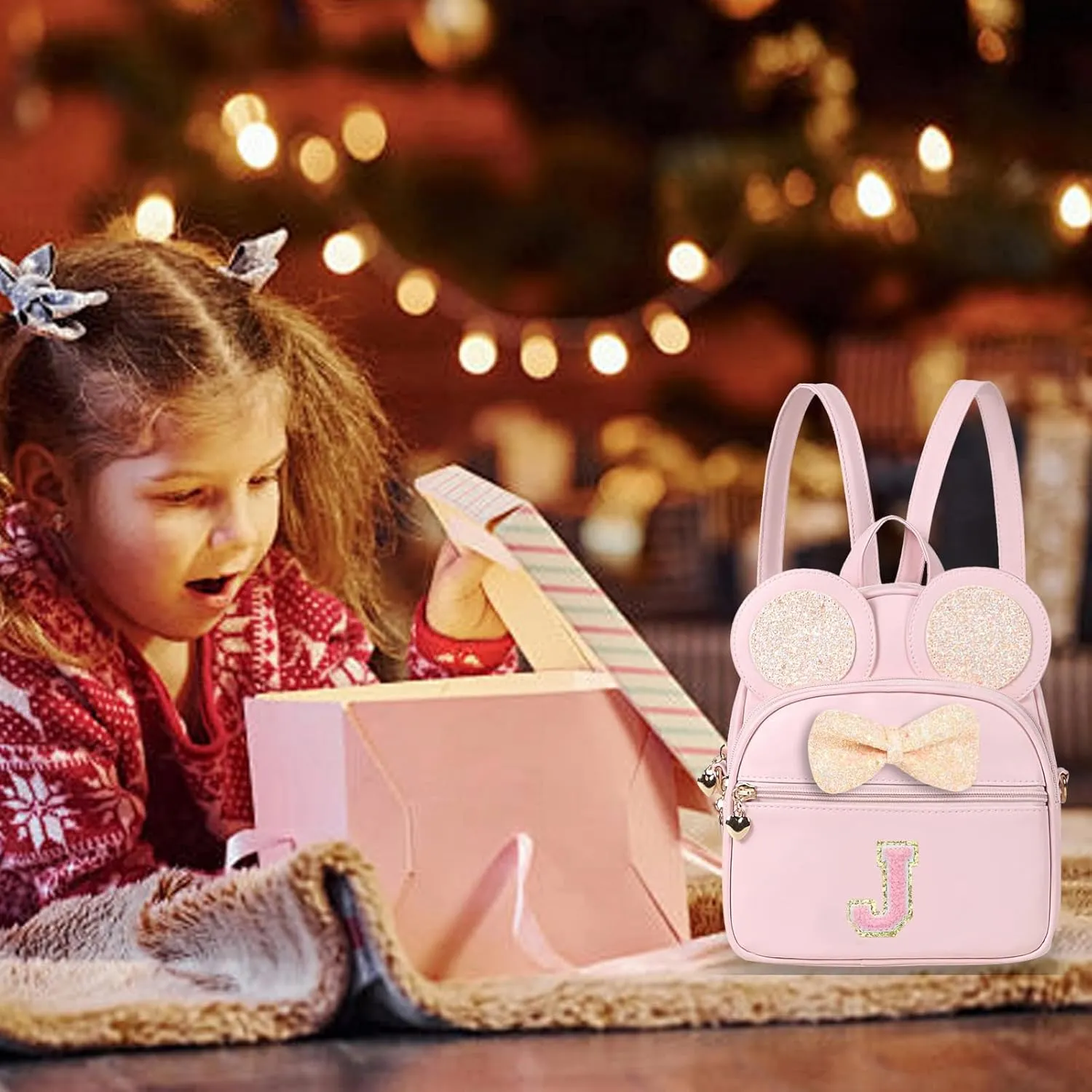 Mini Backpack for Girls Bowknot Cute Leather Backpack Toddler Purse Birthday Gifts for Kids Girls