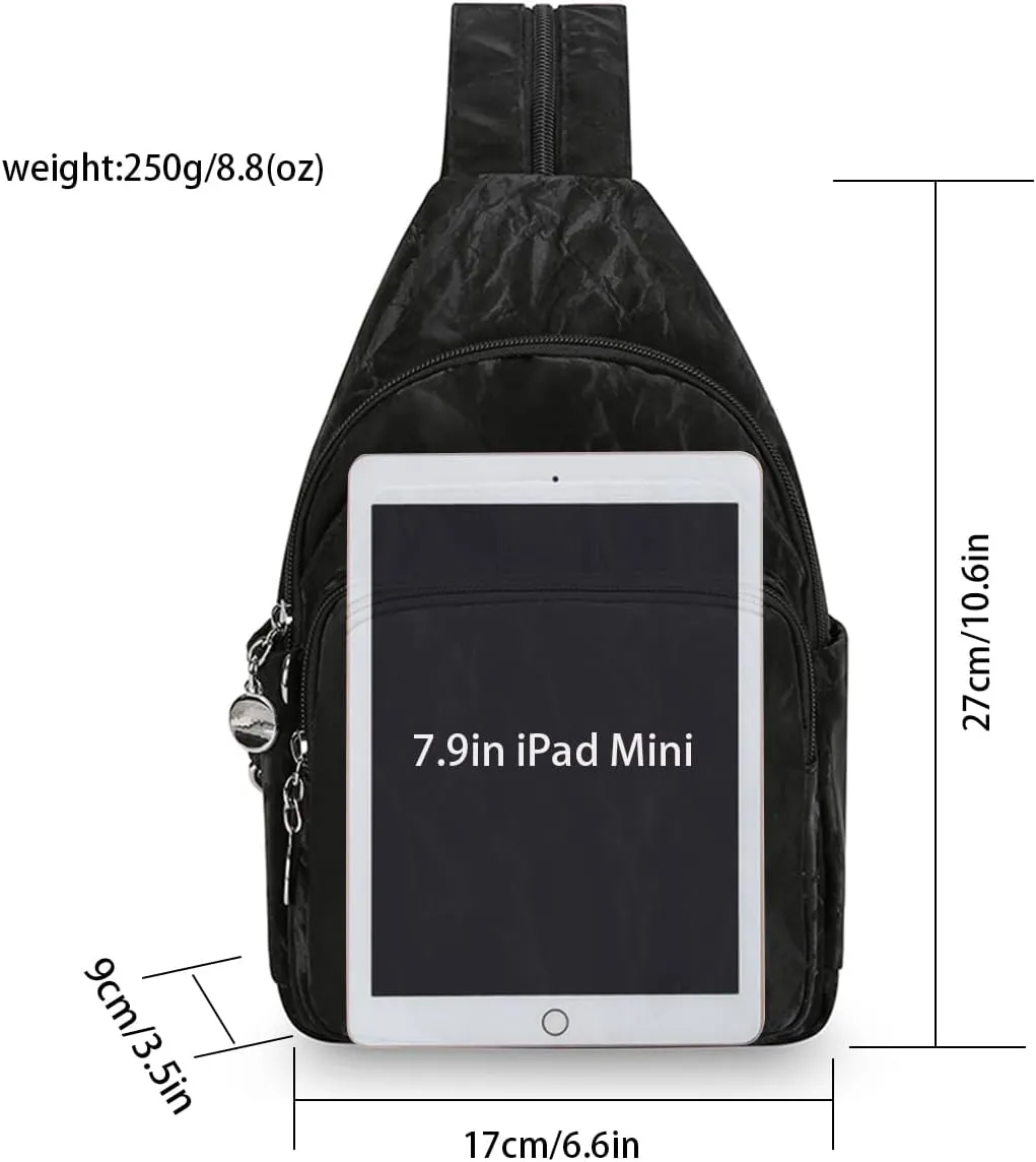 Mini Backpack for Women Small Backpack Purse Ladies PU Leather Bookbag Chest Pack (black)