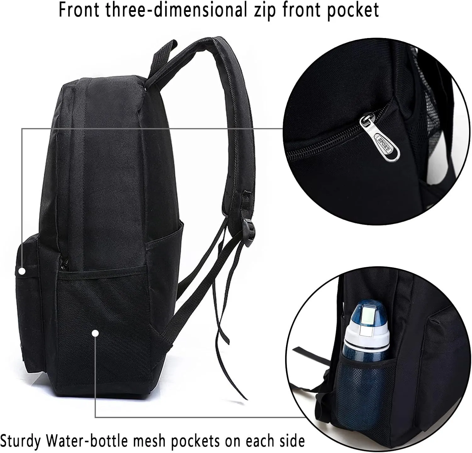 Moon Gothic Backpack Classic Canvas Goth Backpack for School Kids Bookbag