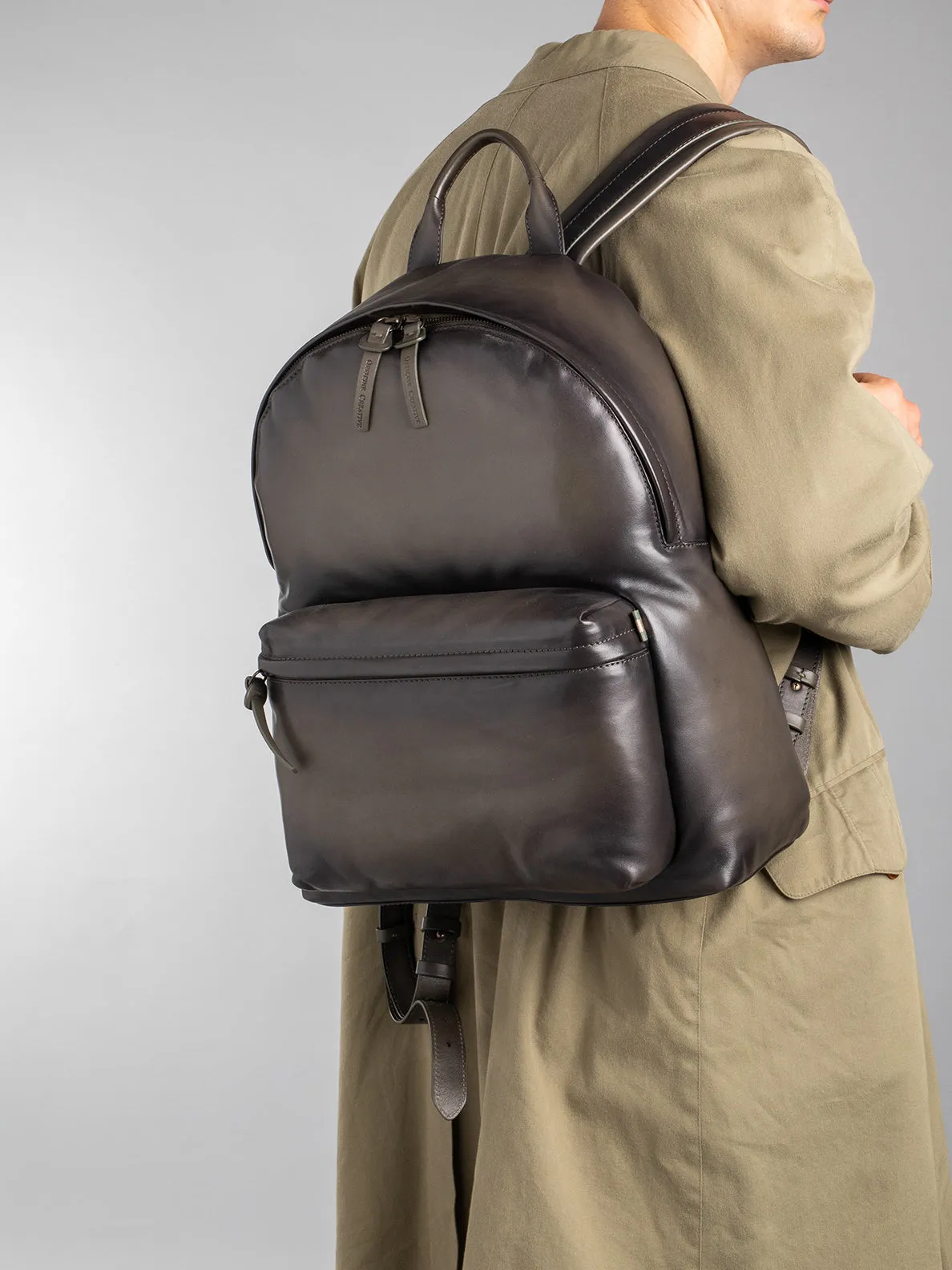 OC PACK - Black Leather Backpack