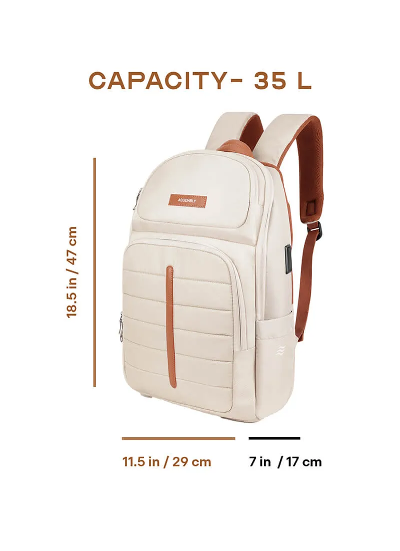 Odyssey Backpack | Beige |  Everyday Laptop Backpack