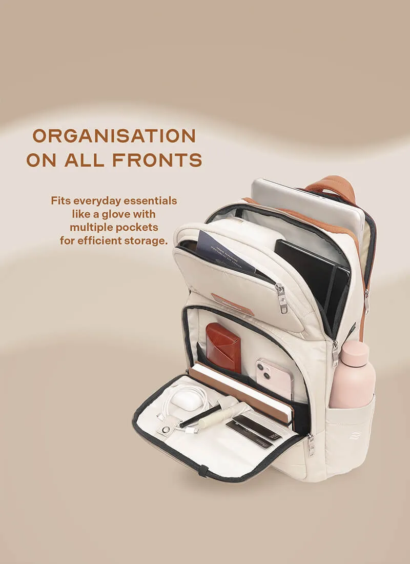 Odyssey Backpack | Beige |  Everyday Laptop Backpack