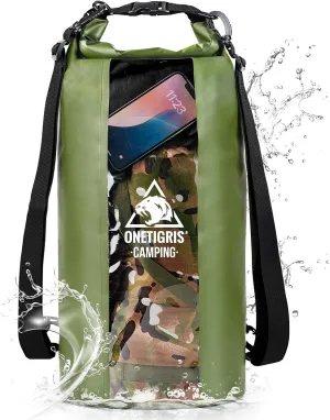 OneTigris Waterproof Backpack, 30L Dry Bag Roll Top Backpack Keeps Gear Dry with Transparent Window, Shoulder Strap for Kayaking, Rafting, Boating, Swimming, Camping, Hiking, Beach, Fishing
