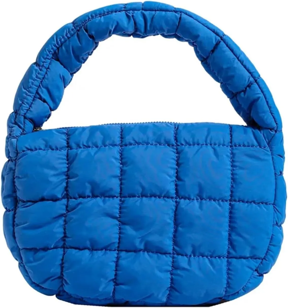 Puffer Tote Bag Fashion Quilted Shoulder Bags For Women Handbag Mini Cloud Pleated Bags Puffer Dumpling Bag(Dark Blue)