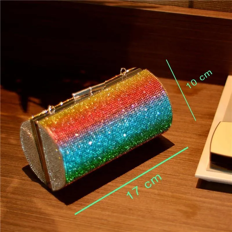 Rainbow Rhinestone Clutch