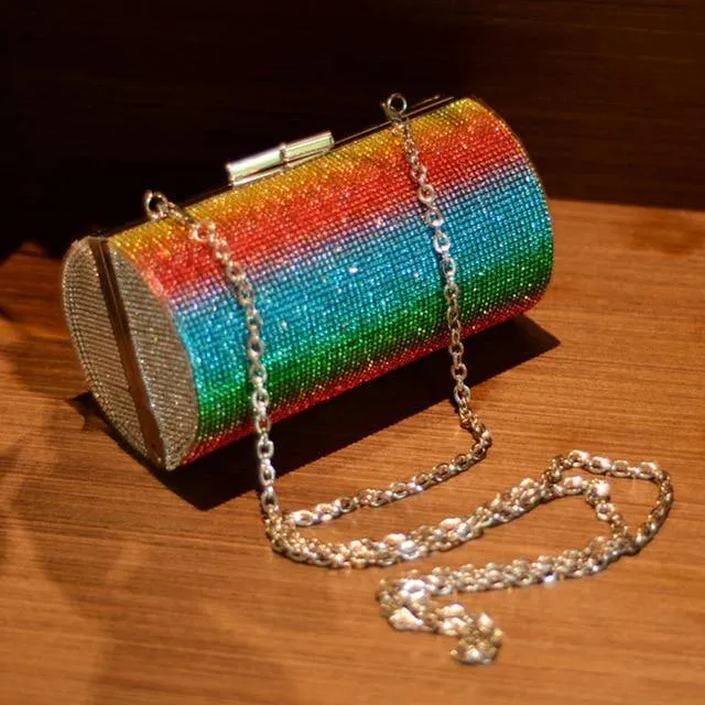 Rainbow Rhinestone Clutch