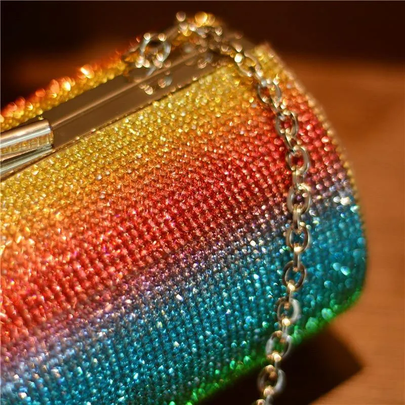 Rainbow Rhinestone Clutch
