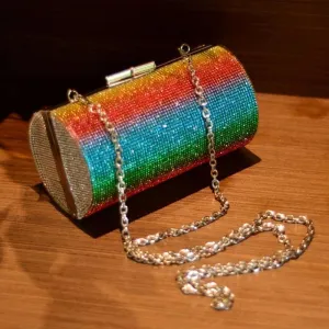 Rainbow Rhinestone Clutch
