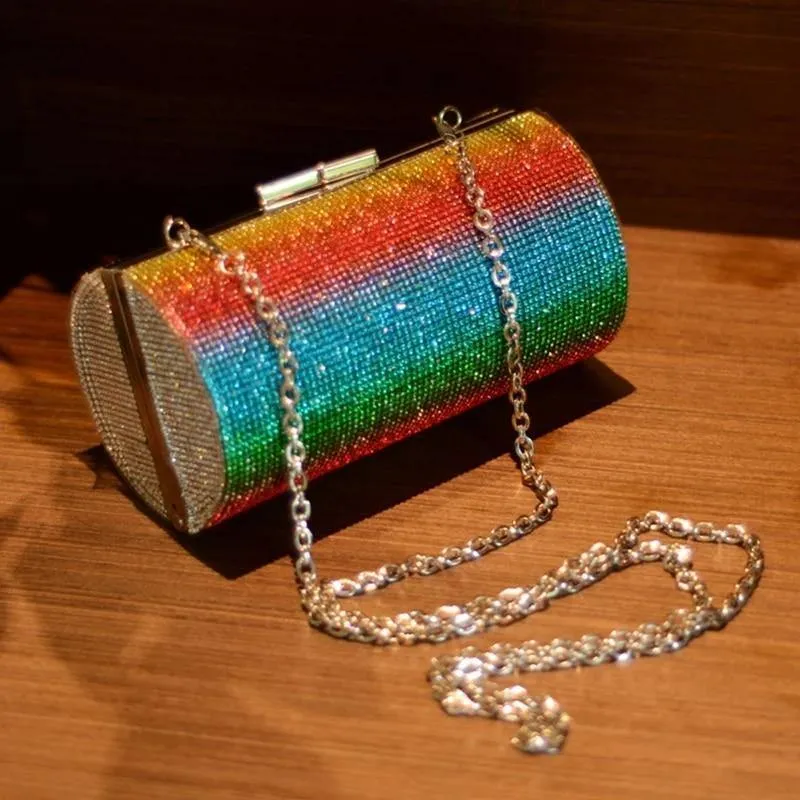 Rainbow Rhinestone Clutch