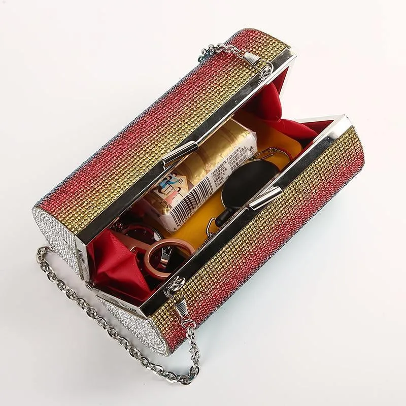 Rainbow Rhinestone Clutch