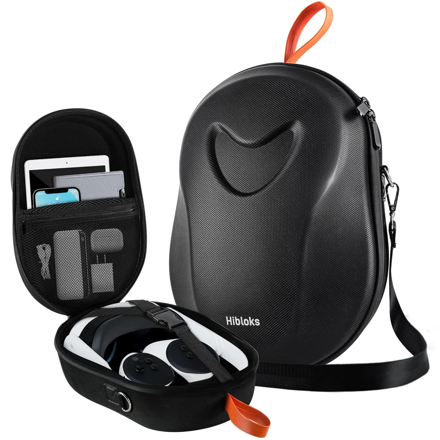 RCGEEK HiBloks Carrying Case for Meta Quest 3 Accessories, Hard Travel Case for Oculus Quest 3 All-in-One VR Headset and Controllers, Quest 3 Backpack Portable Storage Bag