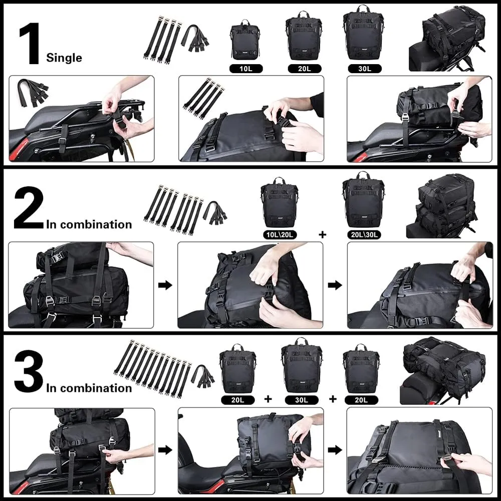 Rhinowalk Motor Saddle Bag Motorcycle Pannier Bag Waterproof Multifunctional Rear Rack Trunk Seat Bag (Yellow, 10L)