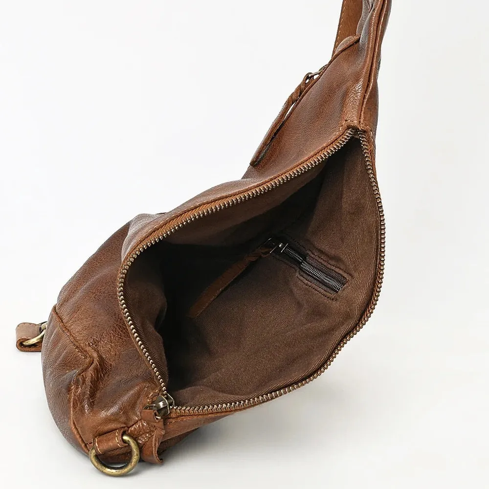 Rustic Horizon Leather Sling Bag