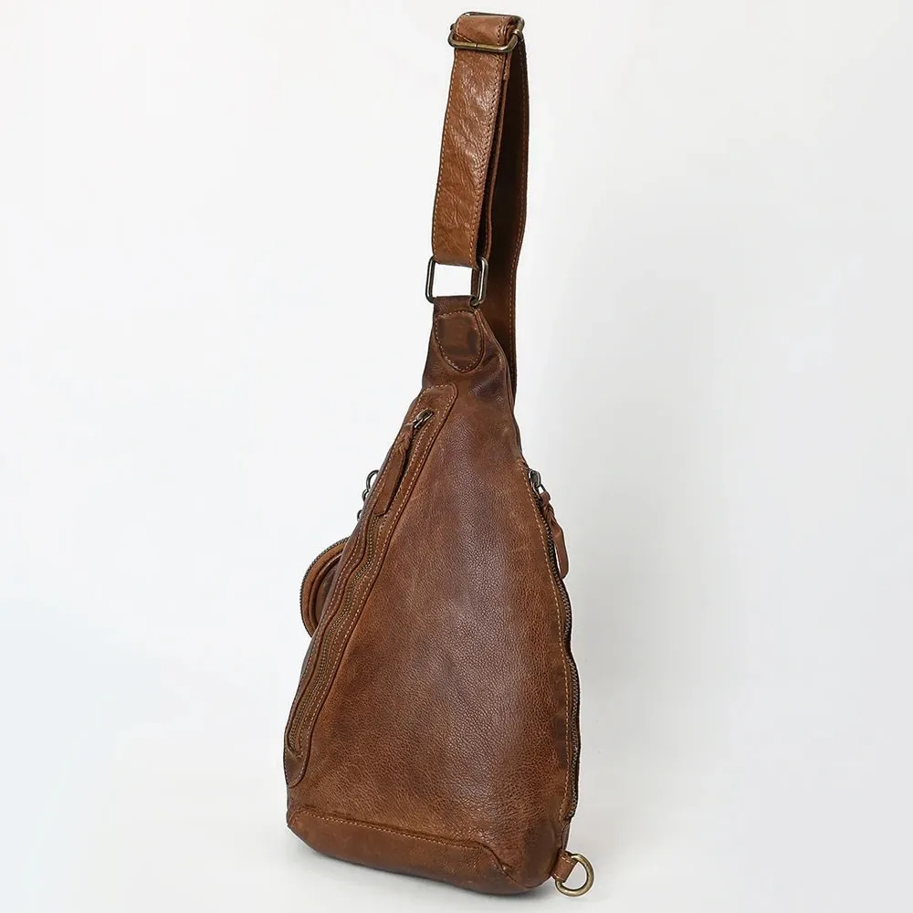 Rustic Horizon Leather Sling Bag
