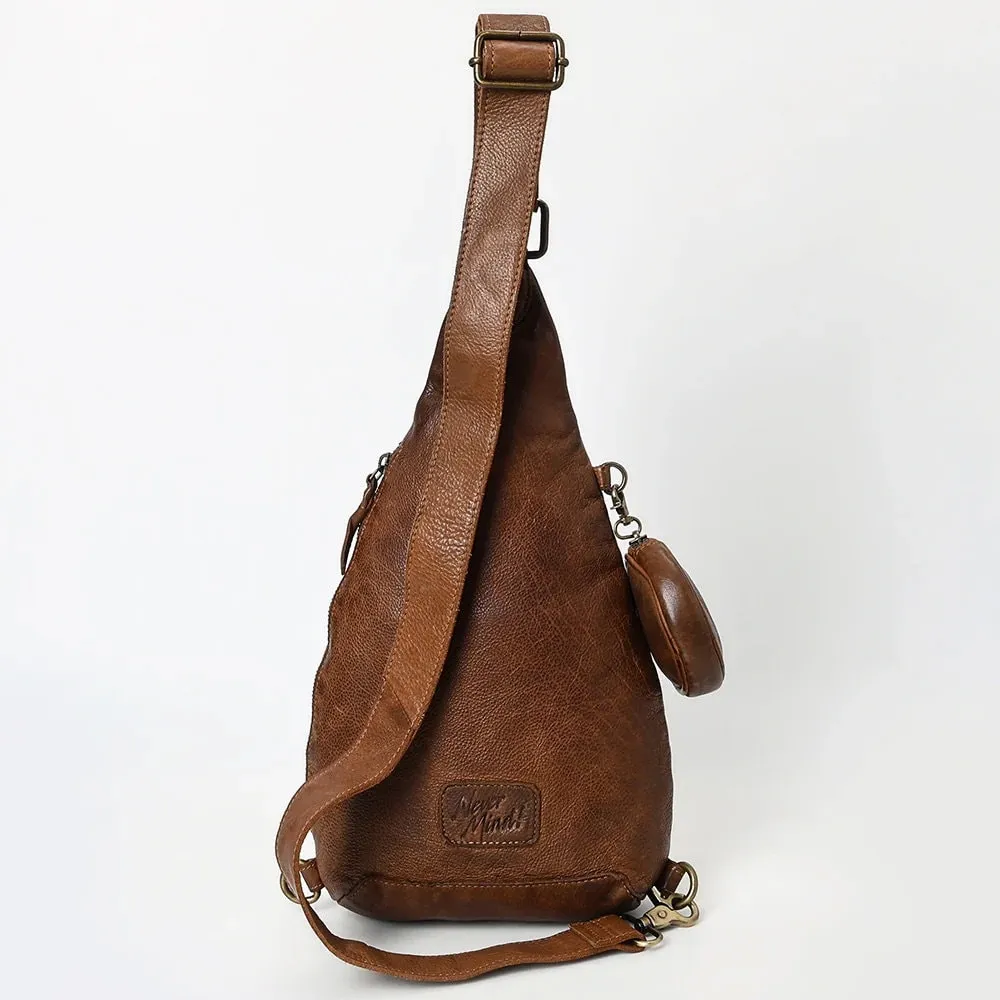 Rustic Horizon Leather Sling Bag