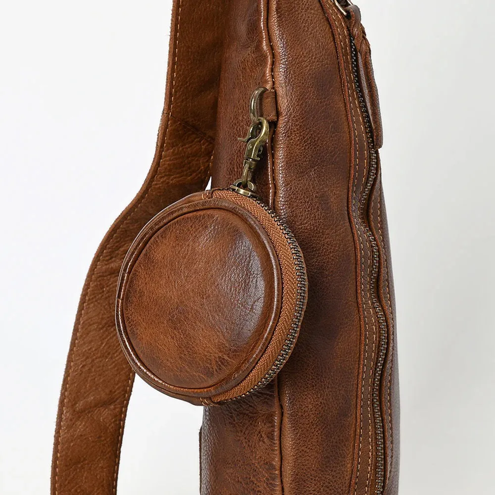 Rustic Horizon Leather Sling Bag