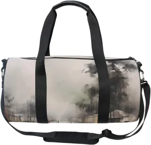 Sports Gym Bag Gym Duffle Bag Sport Bags for Men Women Fog Painting Durable Handle Luggage Bag