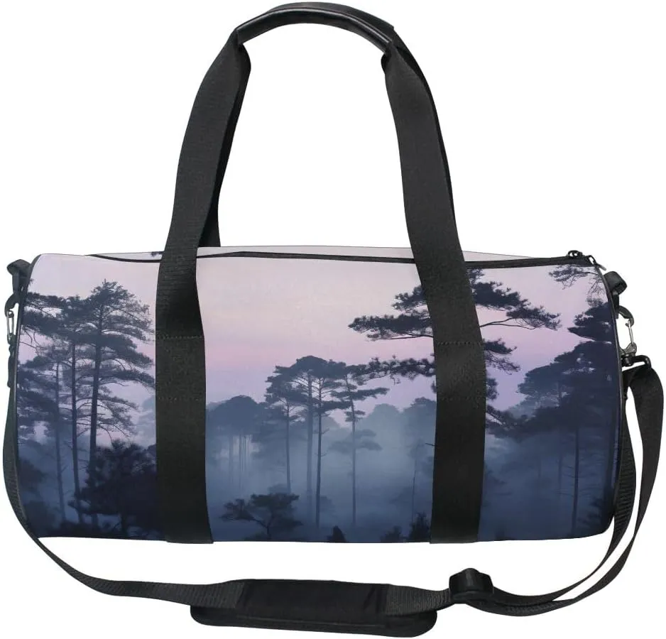Sports Gym Bag Gym Duffle Bag Sport Bags for Men Women Forest Fog Durable Handle Luggage Bag