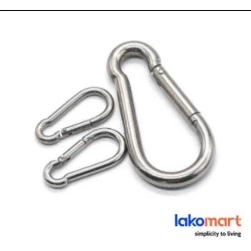 Stainless Steel Screw Lock Climbing Gear Carabiner Quick Links Safety Snap Hook 40mm