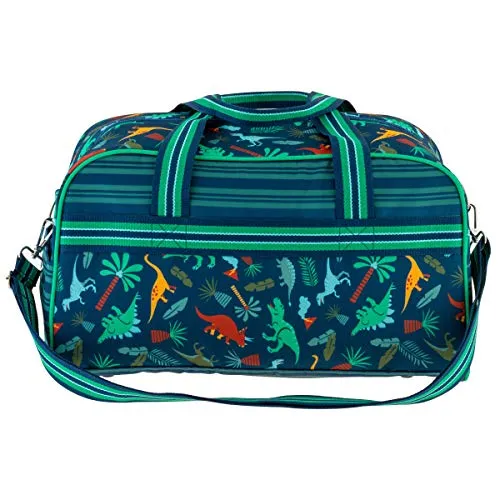 Stephen Joseph Kids' Duffel Bag - Dino Theme, Colorful and Adjustable Strap