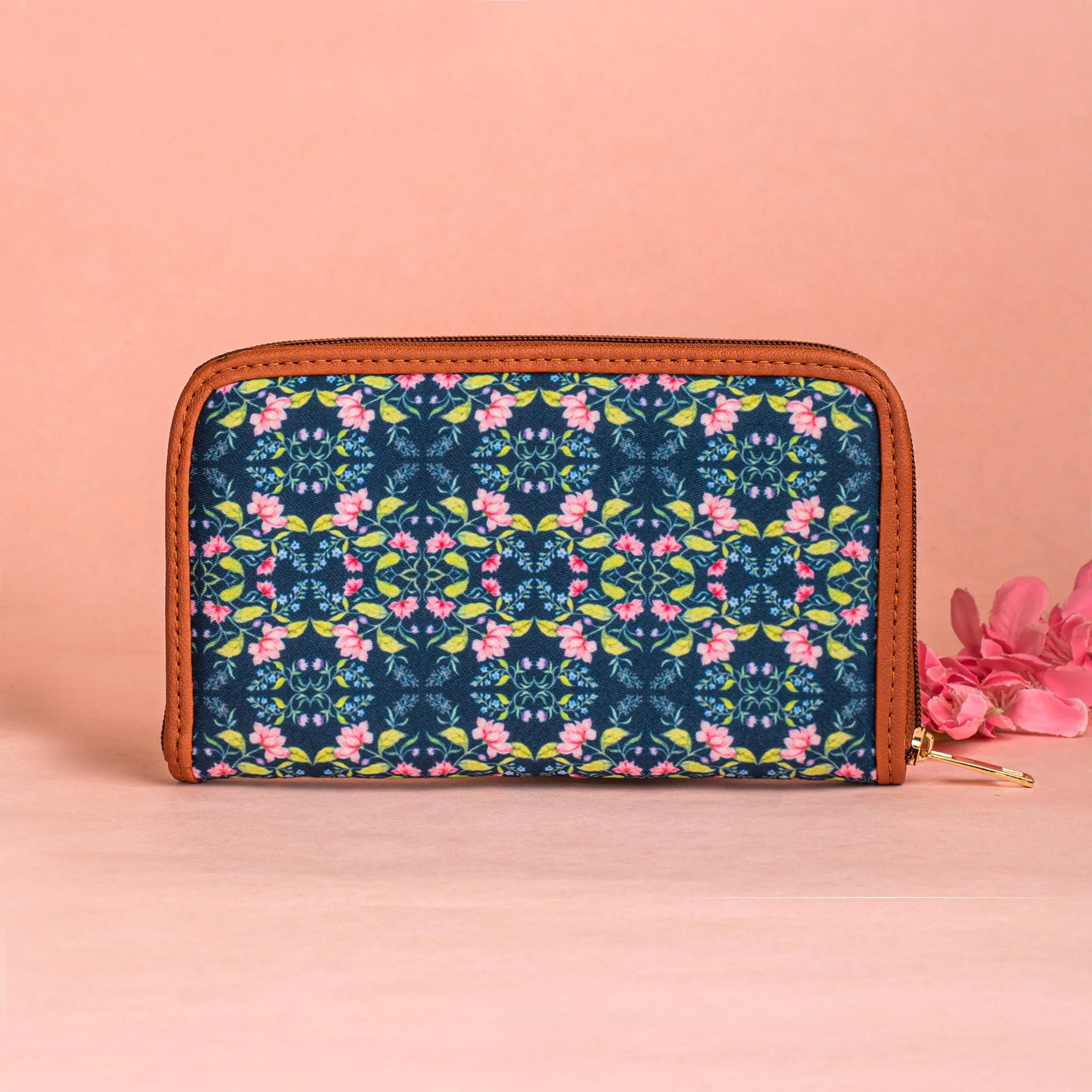 Summer Florescence Blue Zipper Wallet