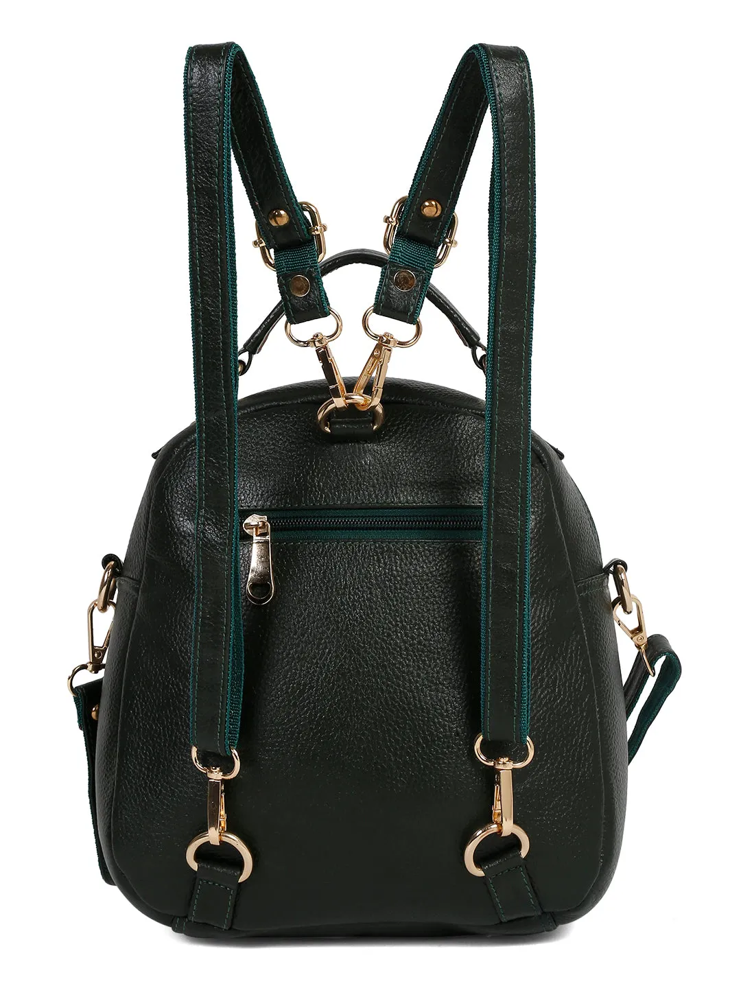 Teakwood Leathers Solid Textured Backpack cum Side Bag (2 in 1)