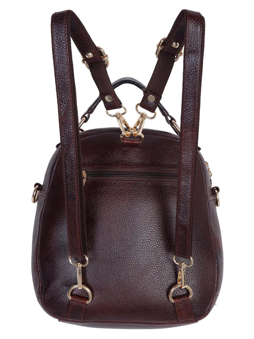 Teakwood Leathers Solid Textured Backpack cum Side Bag (2 in 1)