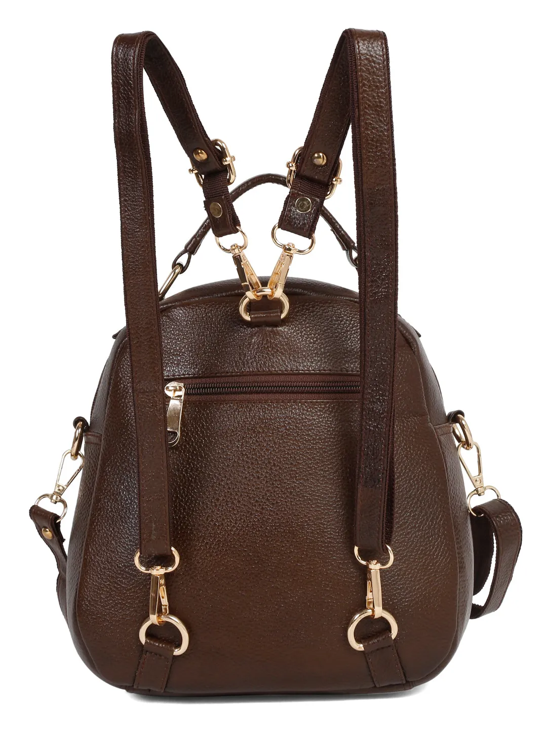 Teakwood Leathers Solid Textured Backpack cum Side Bag (2 in 1)