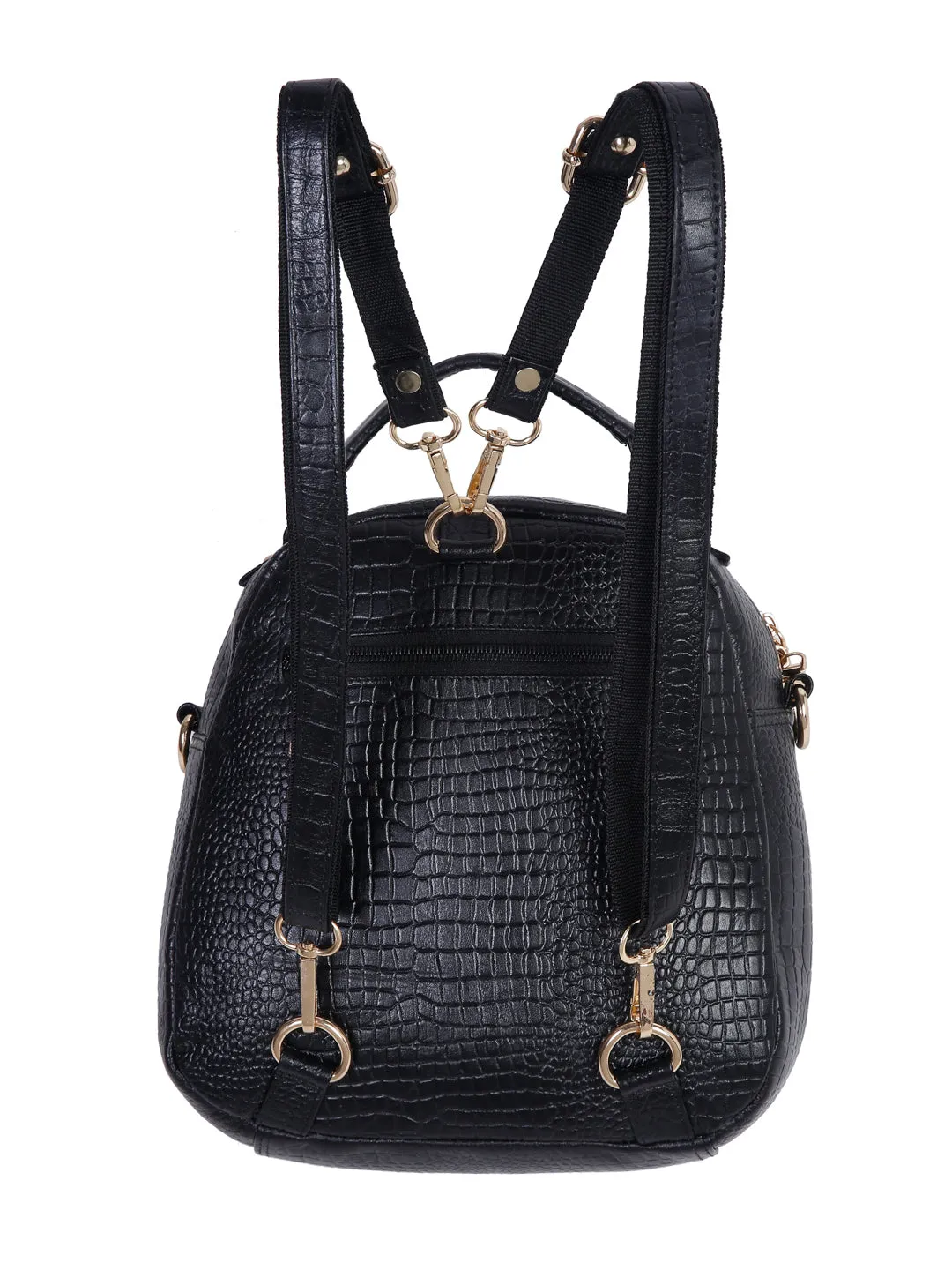 Teakwood Leathers Solid Textured Backpack cum Side Bag (2 in 1)