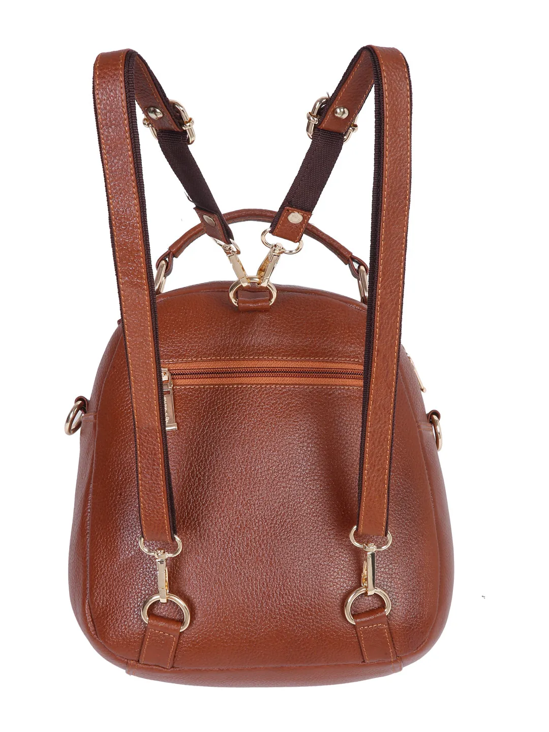 Teakwood Leathers Solid Textured Backpack cum Side Bag (2 in 1)