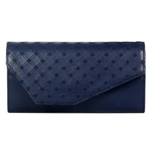 THE CLOWNFISH Helena Collection Womens Wallet Clutch Ladies Purse with Embroidery On Flap (Brown)
