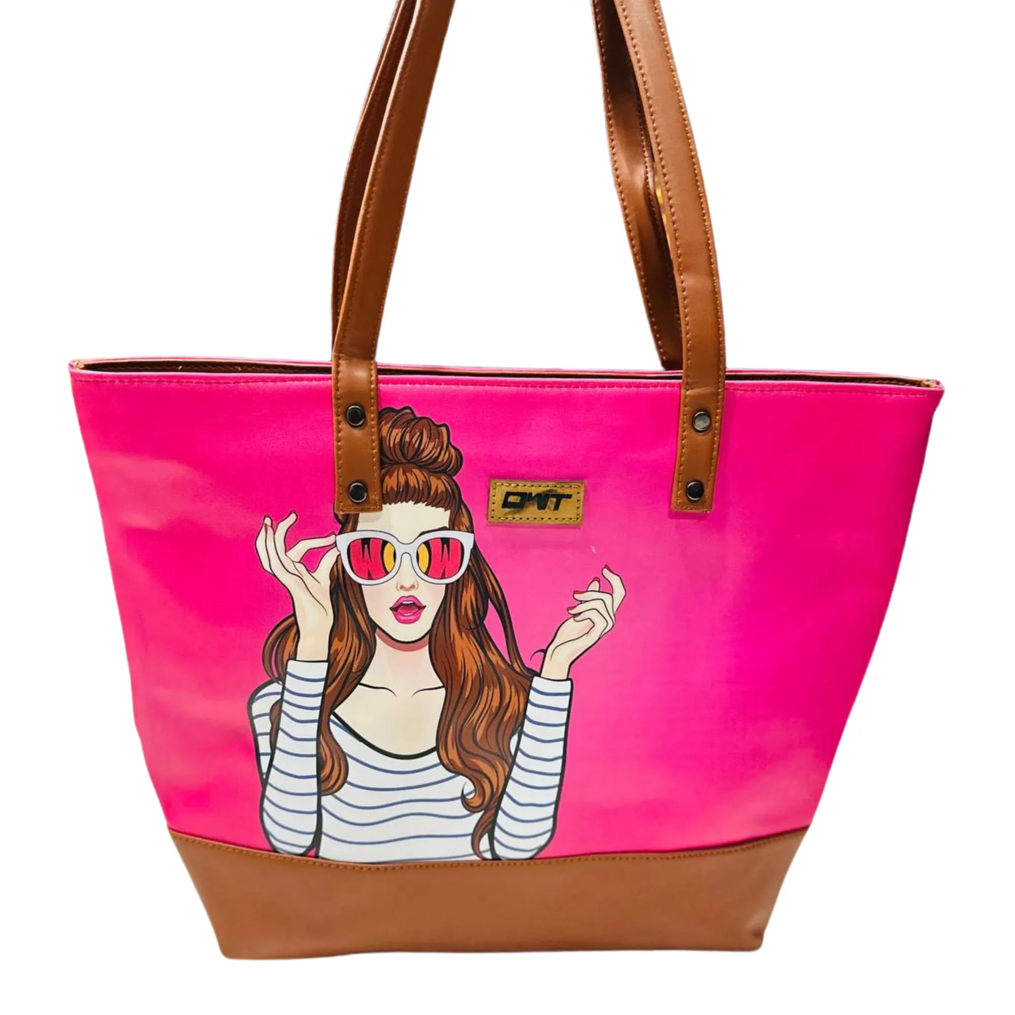 TOTE BAG DARK PINK GIRL PIRNT