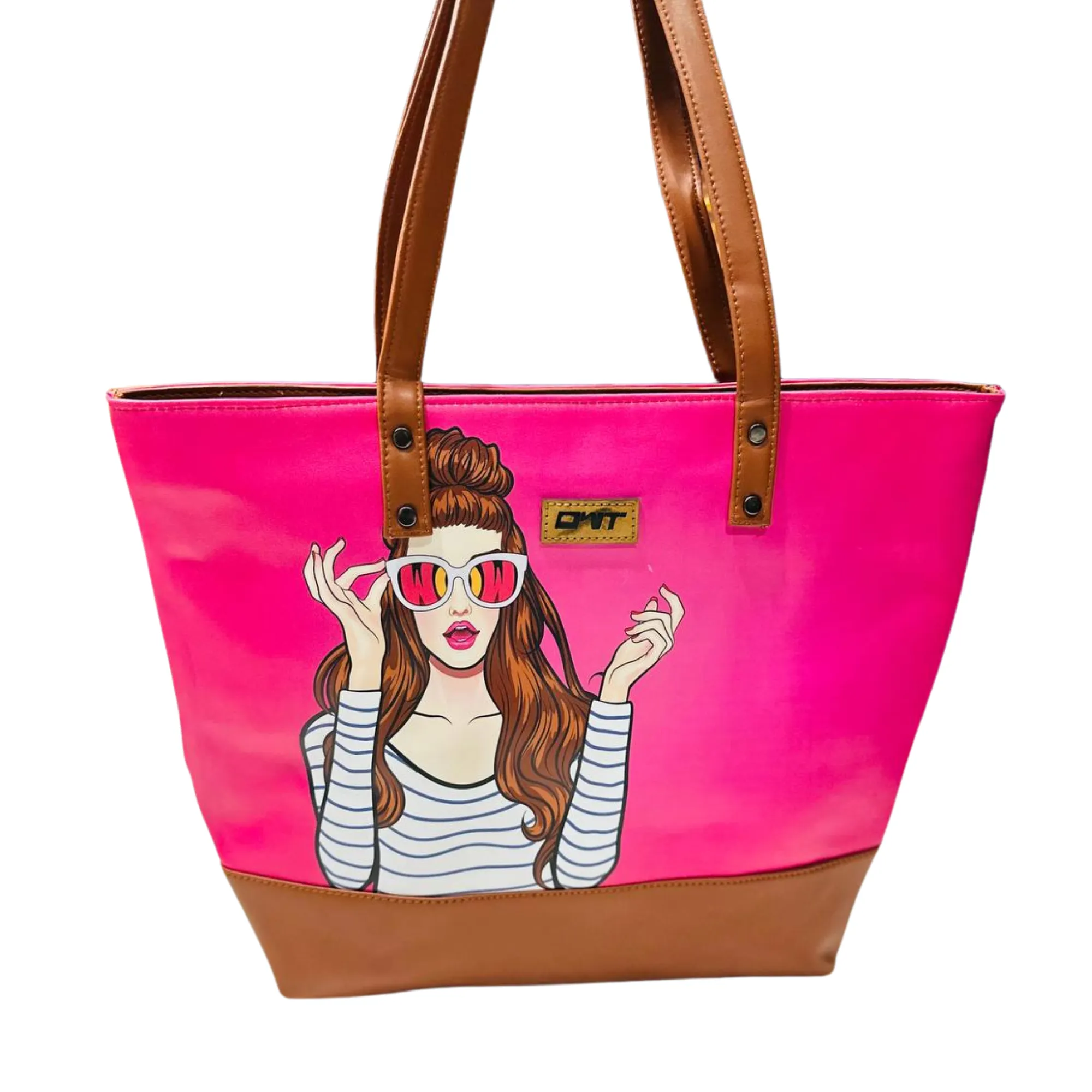TOTE BAG DARK PINK GIRL PIRNT
