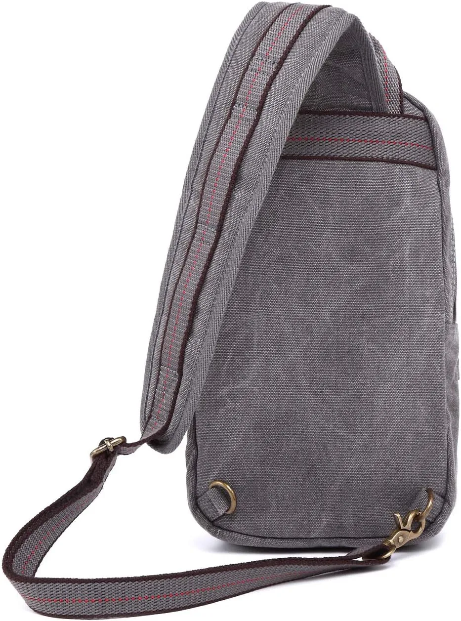 TSD Brand Turtle Ridge Canvas Sling Bag