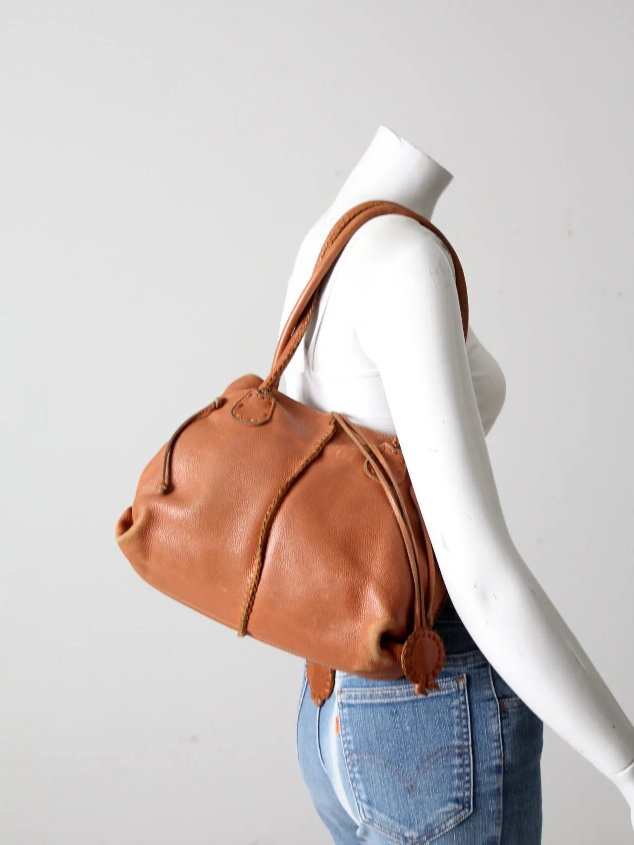 vintage leather handbag by Carlos Falchi